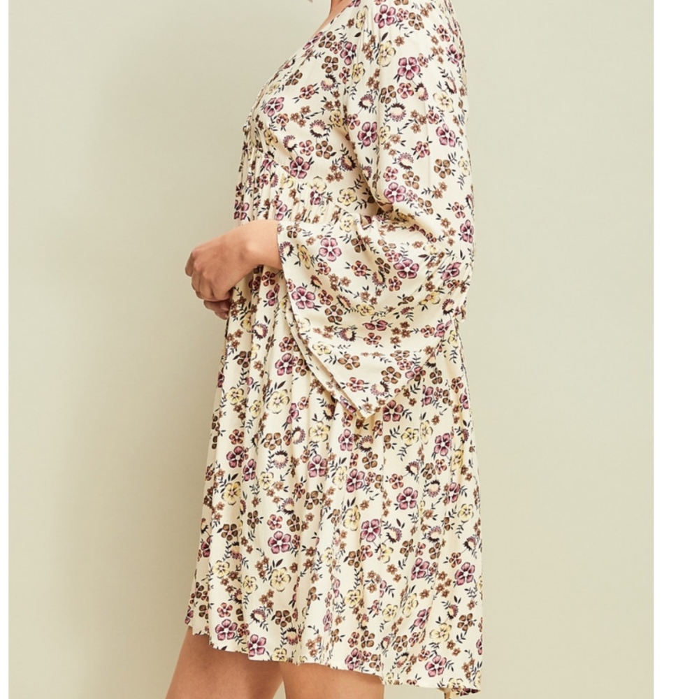 Laura Floral Print Babydoll Corset Style Lace - Picture 4 of 7